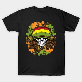 Jamaican Rasta Skull T-Shirt
